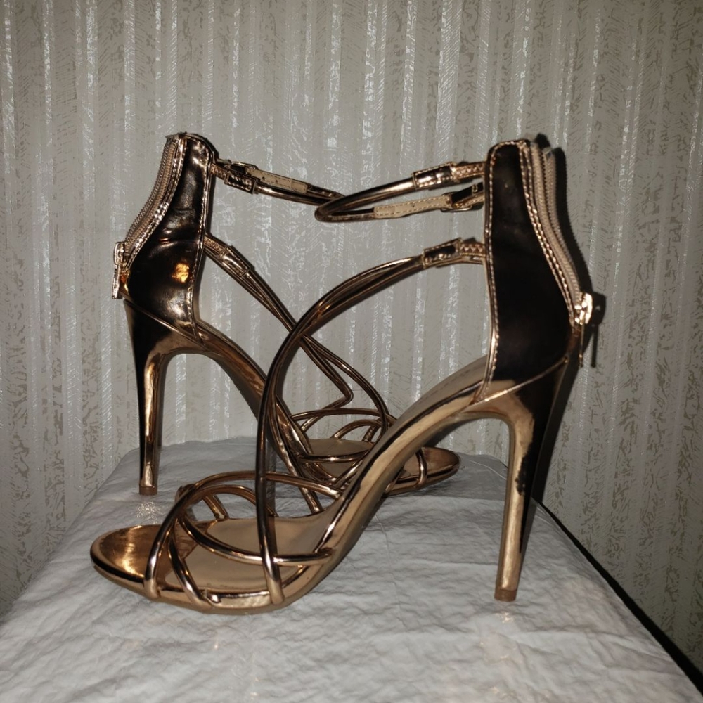 Gold strap heels